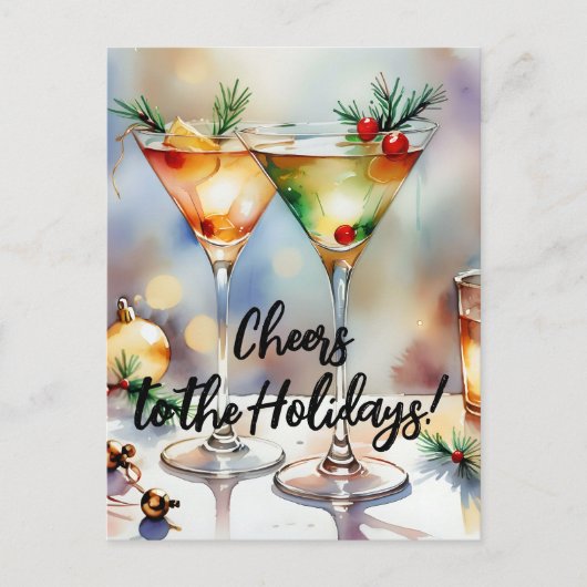 フェスティバルクリスマスカクテルお祝い挨拶 シーズンポストカード (正面)