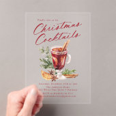 フェスティバルクリスマスカクテルホリデーパーティー アクリル招待状 (インサイチュ (ポータブル))