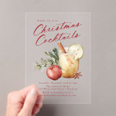 フェスティバルクリスマスカクテルホリデーパーティー アクリル招待状 (インサイチュ (ポータブル))