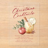 フェスティバルクリスマスカクテルホリデーパーティー アクリル招待状 (正面)