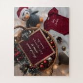 フェスティバルクリスマスカゴ妊娠の発表 ジグソーパズル (縦)