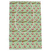 フェスティバルクリスマスカスタム休日 ミディアムペーパーバッグ (正面)