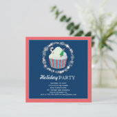 フェスティバルクリスマスカップケーキホリデーパーティー 招待状 (スタンド正面)