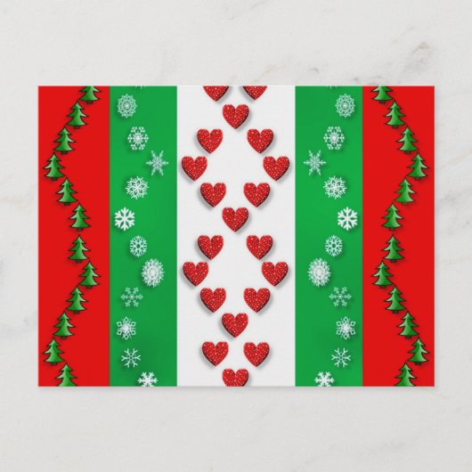 フェスティバルクリスマスカラフルパターン ポストカード (正面)