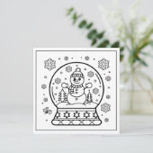 フェスティバルクリスマスカラー雪だるまスノーグローブ シーズンカード (スタンド正面)