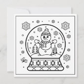 フェスティバルクリスマスカラー雪だるまスノーグローブ シーズンカード (正面)