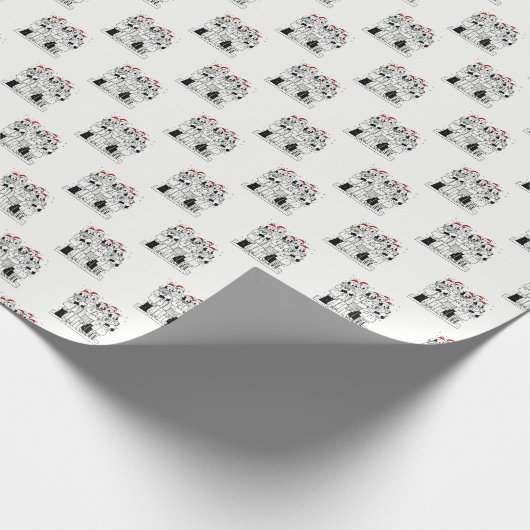 フェスティバルクリスマスカロラーズウィズスノークリスマス ラッピングペーパー (角)