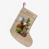 フェスティバルクリスマスカントリーのマウスの名前の追加 スモールクリスマスストッキング (正面 (吊り時))