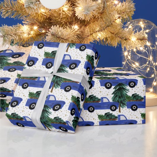 フェスティバルクリスマスカントリートラックタイルパーティー ラッピングペーパー (クリスマス)