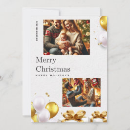 フェスティバルクリスマスカードと家族の愛と喜び 招待状