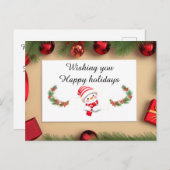 フェスティバルクリスマスカード（装飾付） シーズンポストカード (正面/裏面)