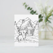 フェスティバルクリスマスキッズカラーリングトナカイ ポストカード (スタンド正面)