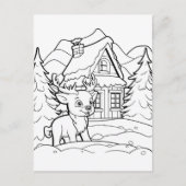 フェスティバルクリスマスキッズカラーリングトナカイ ポストカード (正面)