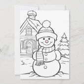 フェスティバルクリスマスキッズカラーリング雪だるま シーズンカード (正面)