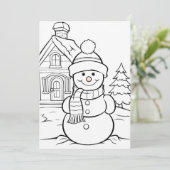 フェスティバルクリスマスキッズカラーリング雪だるま シーズンカード (スタンド正面)