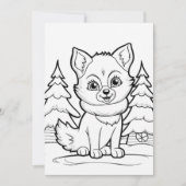フェスティバルクリスマスキッズ着色キツネ シーズンカード (正面)