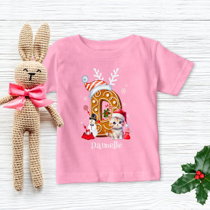 フェスティバルクリスマスキットジンジャーブレッドDガール ベビーTシャツ