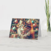 フェスティバルクリスマスキャットクリスチャンKJV聖なる書物、 経典 シーズンカード (正面)