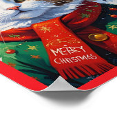 フェスティバルクリスマスキャットinサンタハット ポスター (角)