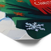 フェスティバルクリスマスキャットinサンタハット ポスター (角)