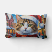 フェスティバルクリスマスキャットinサンタハット ランバークッション (裏面)