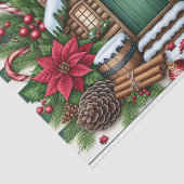 フェスティバルクリスマスキャビン囲まれたホリデーデコ 薄葉紙 (詳細)