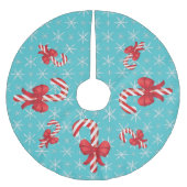 フェスティバルクリスマスキャンディカン ブラッシュドポリエステルツリースカート (正面)