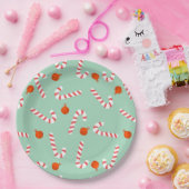 フェスティバルクリスマスキャンディーケーン紙&パーティープレート ペーパープレート (パーティー)