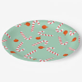 フェスティバルクリスマスキャンディーケーン紙&パーティープレート ペーパープレート (アングル)