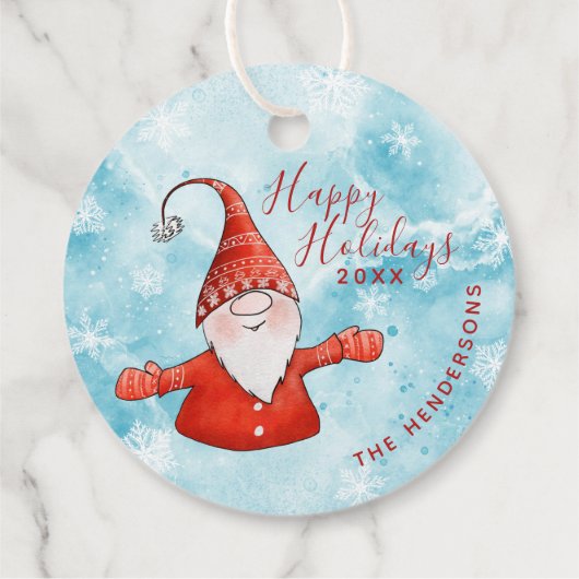 フェスティバルクリスマスキュート格言カスタムハッピーホリデイズ フェイバータグ (裏面)