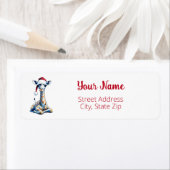 フェスティバルクリスマスキリンがサンタハットを着て ラベル (インサイチュ)