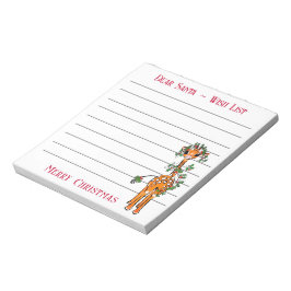 フェスティバルクリスマスキリン、サンタのウィッシュリスト注 ノートパッド