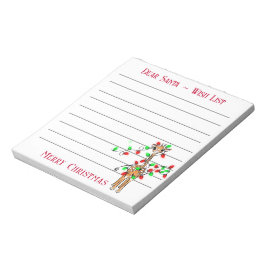 フェスティバルクリスマスキリン、サンタのウィッシュリスト ノートパッド