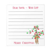 フェスティバルクリスマスキリン、サンタのウィッシュリスト ノートパッド (正面)