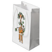 フェスティバルクリスマスキリン、赤い緑のガーランド スモールペーパーバッグ (裏面アングル)