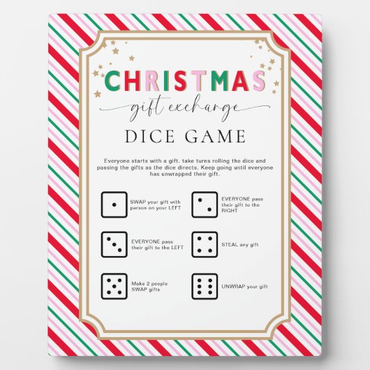 フェスティバルクリスマスギフト交換サイコロゲームの看板 フォトプラーク (正面)