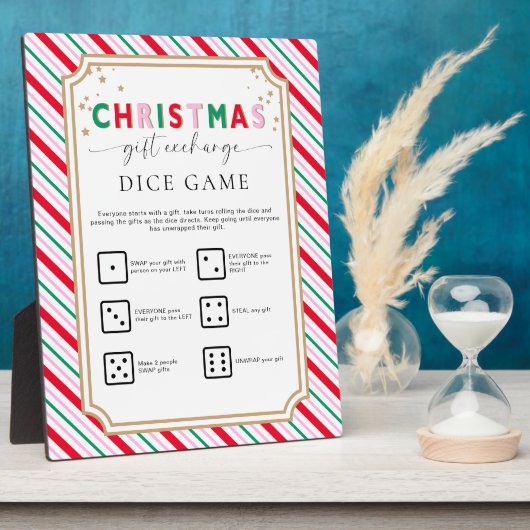 フェスティバルクリスマスギフト交換サイコロゲームの看板 フォトプラーク (側面)