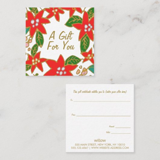 フェスティバルクリスマスギフト券 スクエア名刺 (正面/裏面)