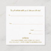 フェスティバルクリスマスギフト券 スクエア名刺 (裏面)