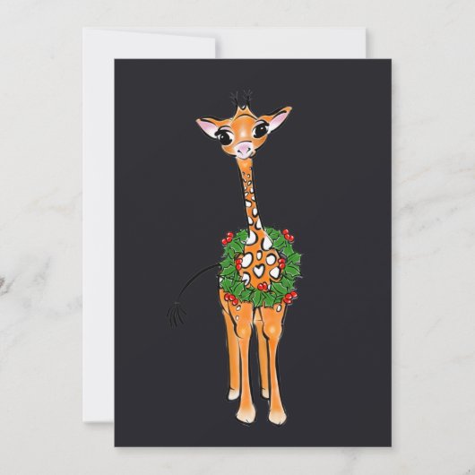 フェスティバルクリスマスギラフェズウィズホリーリース シーズンカード (正面)