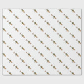 フェスティバルクリスマスギラフェレッドグリーンホリーリース ラッピングペーパー (フラット)