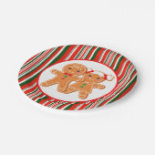 フェスティバルクリスマスギンジャーブレッドホリデーパーティー ペーパープレート (アングル)