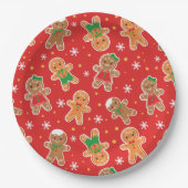 フェスティバルクリスマスクッキーのジンジャーパンパーティー ペーパープレート (正面)