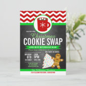 フェスティバルクリスマスクッキースワップパーティの招待状 招待状 (スタンド正面)