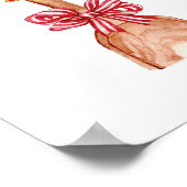 フェスティバルクリスマスクッキーツリーとレッドボウアート ポスター (角)