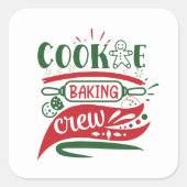 フェスティバルクリスマスクッキーベーキングクルーのワードアート スクエアシール (正面)