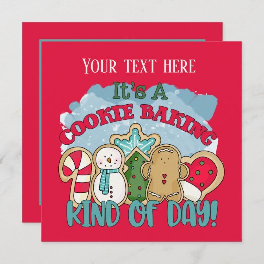 フェスティバルクリスマスクッキーベーキングパーティー 招待状 (正面/裏面)