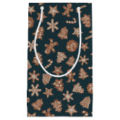 フェスティバルクリスマスクッキー緑 スモールペーパーバッグ (正面)