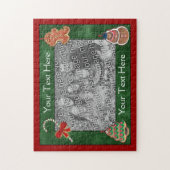 フェスティバルクリスマスクッキーHoliday Your Photo ジグソーパズル (縦)