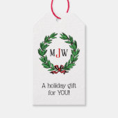 フェスティバルクリスマスクリスマスホリーリースモノグラム ギフトタグ (正面)